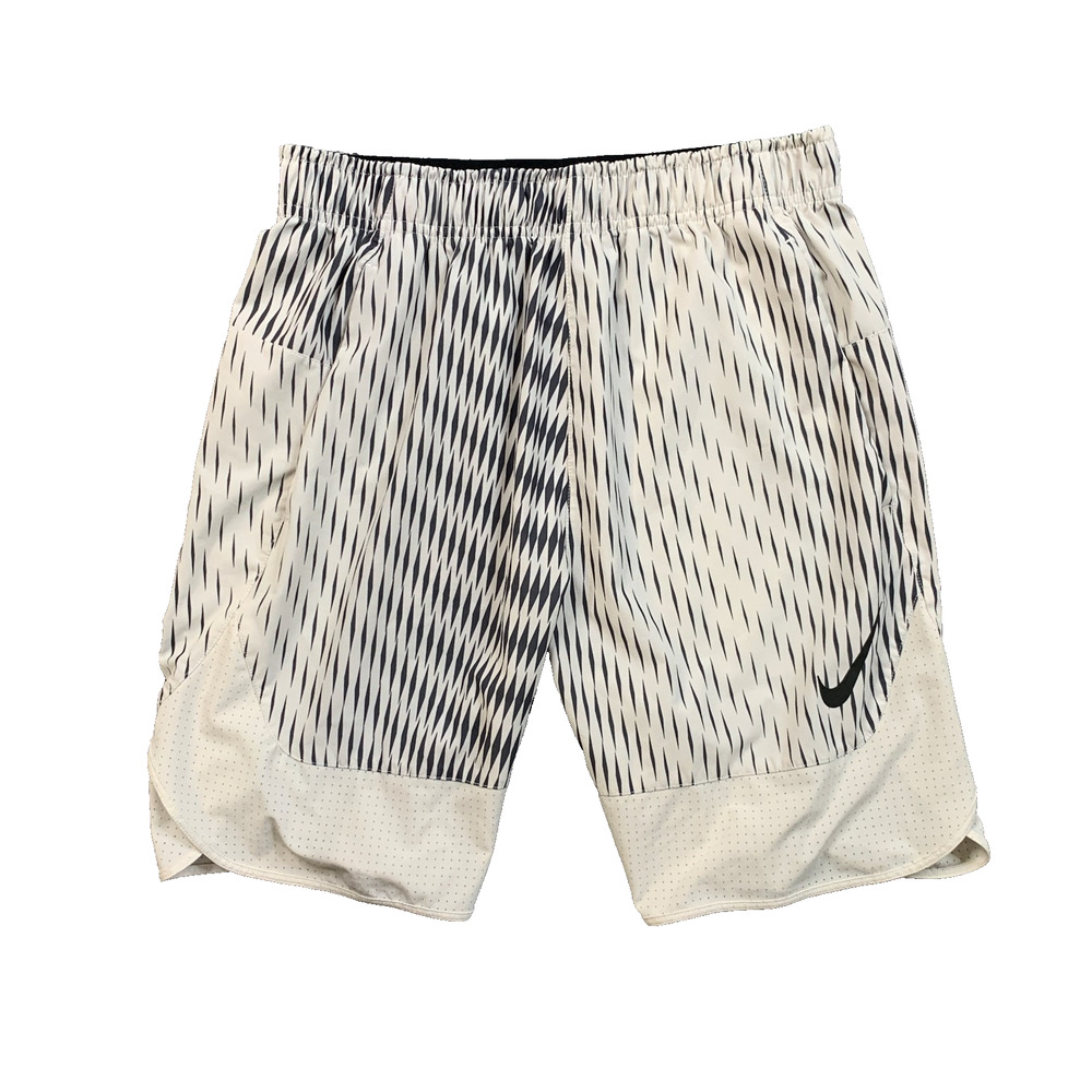 Nike Basketball Shorts Mens M Medium White Gray Flex Diamond Grid Vapor Repel